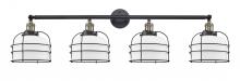 Innovations Lighting 215-BAB-G71-CE-LED - Bell Cage - 4 Light - 44 inch - Black Antique Brass - Adjustable Bath Vanity Light