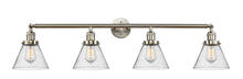 Innovations Lighting 215-SN-G44-LED - Cone - 4 Light - 44 inch - Brushed Satin Nickel - Adjustable Bath Vanity Light