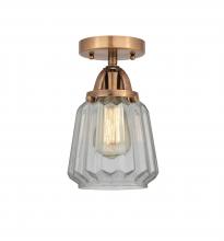 Innovations Lighting 288-1C-AC-G142-LED - Chatham - 1 Light - 7 inch - Antique Copper - Semi-Flush Mount