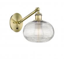 Innovations Lighting 317-1W-AB-G555-8CL - Ithaca - 1 Light - 8 inch - Antique Brass - Sconce