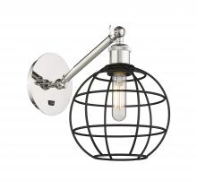 Innovations Lighting 317-1W-PN-CE-8-BK - Lake Placid - 1 Light - 8 inch - Polished Nickel - Adjustable Sconce