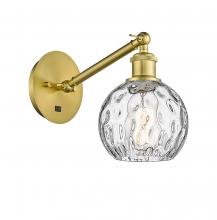 Innovations Lighting 317-1W-SG-G1215-6-LED - Athens Water Glass - 1 Light - 6 inch - Satin Gold - Adjustable Sconce
