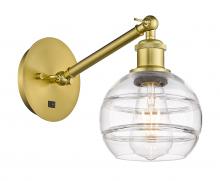 Innovations Lighting 317-1W-SG-G556-6CL - Rochester - 1 Light - 6 inch - Satin Gold - Adjustable Sconce