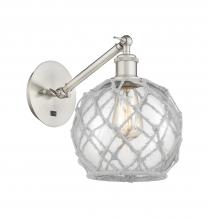 Innovations Lighting 317-1W-SN-G122-8RW - Farmhouse Rope - 1 Light - 8 inch - Brushed Satin Nickel - Adjustable Sconce