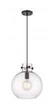 Innovations Lighting 410-1PM-BK-G410-12CL - Newton Sphere - 1 Light - 12 inch - Matte Black - Cord hung - Pendant