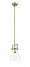 Innovations Lighting 411-1S-BB-8CL - Newton Cone - 1 Light - 8 inch - Brushed Brass - Cord hung - Mini Pendant
