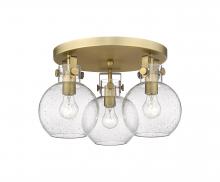 Innovations Lighting 411-3F-BB-G410-7SDY - Newton Sphere - 3 Light - 18 inch - Brushed Brass - Flush Mount