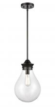 Innovations Lighting 414-1S-BK-10CL - Genesis - 1 Light - 10 inch - Matte Black - Cord hung - Mini Pendant