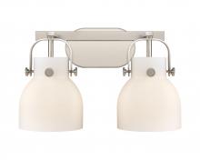 Innovations Lighting 423-2W-SN-G412-6WH - Pilaster II Bell - 2 Light - 17 inch - Satin Nickel - Bath Vanity Light