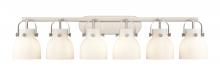 Innovations Lighting 423-6W-SN-G412-6WH - Pilaster II Bell - 6 Light - 46 inch - Satin Nickel - Bath Vanity Light