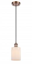 Innovations Lighting 516-1P-AC-G341 - Hadley - 1 Light - 5 inch - Antique Copper - Cord hung - Mini Pendant