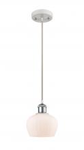 Innovations Lighting 516-1P-WPC-G91-LED - Fenton - 1 Light - 7 inch - White Polished Chrome - Cord hung - Mini Pendant