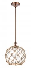 Innovations Lighting 516-1S-AC-G122-10RB-LED - Farmhouse Rope - 1 Light - 10 inch - Antique Copper - Mini Pendant