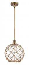 Innovations Lighting 516-1S-BB-G122-10RB - Farmhouse Rope - 1 Light - 10 inch - Brushed Brass - Mini Pendant