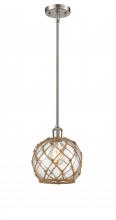 Innovations Lighting 516-1S-SN-G122-8RB-LED - Farmhouse Rope - 1 Light - 8 inch - Brushed Satin Nickel - Mini Pendant
