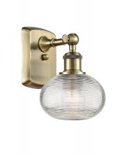 Innovations Lighting 516-1W-AB-G555-6CL - Ithaca - 1 Light - 6 inch - Antique Brass - Sconce