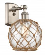 Innovations Lighting 516-1W-SN-G122-8RB-LED - Farmhouse Rope - 1 Light - 8 inch - Brushed Satin Nickel - Sconce
