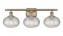 Innovations Lighting 516-3W-AB-G555-8CL - Ithaca - 3 Light - 28 inch - Antique Brass - Bath Vanity Light