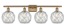 Innovations Lighting 516-4W-BB-G122-8RW-LED - Farmhouse Rope - 4 Light - 38 inch - Brushed Brass - Bath Vanity Light