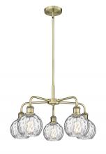 Innovations Lighting 516-5CR-AB-G1215-6 - Athens Water Glass - 5 Light - 24 inch - Antique Brass - Chandelier