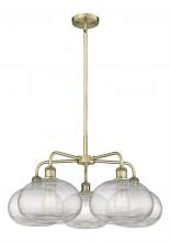 Innovations Lighting 516-5CR-AB-G555-10CL - Ithaca - 5 Light - 28 inch - Antique Brass - Chandelier