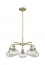 Innovations Lighting 516-5CR-AB-G555-6CL - Ithaca - 5 Light - 24 inch - Antique Brass - Chandelier