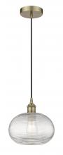 Innovations Lighting 616-1P-AB-G555-10CL - Ithaca - 1 Light - 10 inch - Antique Brass - Cord hung - Mini Pendant