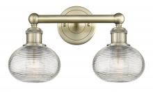 Innovations Lighting 616-2W-AB-G555-6CL - Ithaca - 2 Light - 15 inch - Antique Brass - Bath Vanity Light