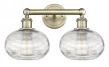 Innovations Lighting 616-2W-AB-G555-8CL - Ithaca - 2 Light - 17 inch - Antique Brass - Bath Vanity Light