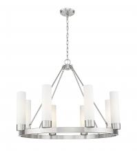 Innovations Lighting 617-8CR-SN-G617-11WH - Boreas - 6 Light - 36 inch - Satin Nickel - Chandelier