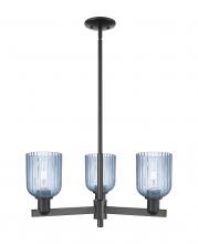 Innovations Lighting 716-3CR-BK-G559-5BL - Bridal Veil - 3 Light - 18 inch - Matte Black - Flush Mount