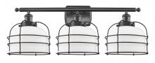 Innovations Lighting 916-3W-BK-G71-CE-LED - Bell Cage - 3 Light - 26 inch - Matte Black - Bath Vanity Light