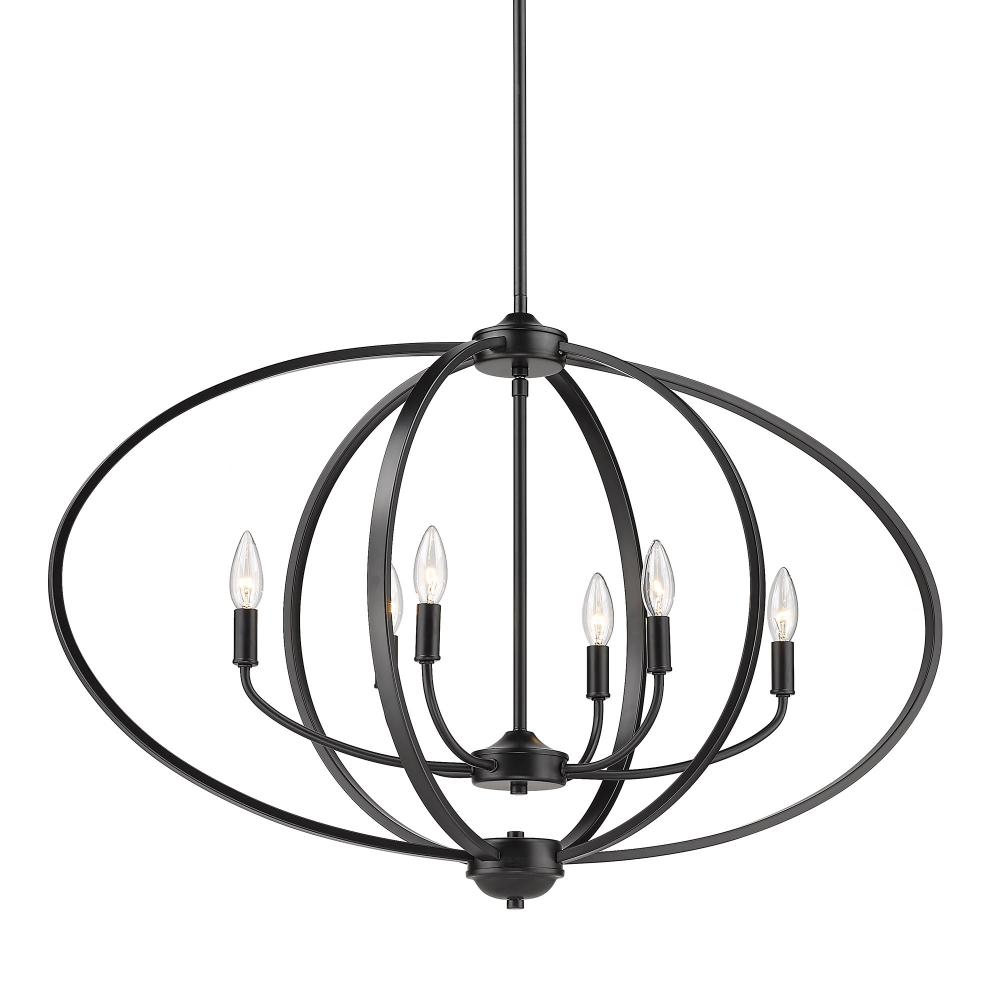 35" 6-Light Colson Linear Pendant in Matte Black