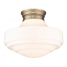 Golden 0508-LSF MBS-VMG - Ingalls Large Semi-Flush in Modern Brass and Vintage Milk Glass Shade