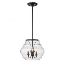 Golden 1087-3P BLK-CLR - 3 Light Pendant