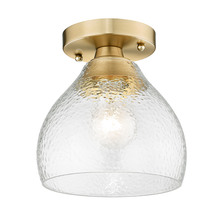 Golden 1094-SF BCB-HCG - Ariella Small Pendant in Brushed Champagne Bronze with Hammered Clear Glass