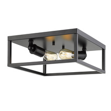 Golden 2072-FM BLK - 12" 2-Light Wesson Flush Mount - Matte Black