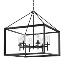 Golden 2073-6 BLK-CLR - 6 Light Chandelier