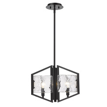 Golden 3162-3P BLK-HWG - 17" 3-Light Varsha Pendant - Matte Black