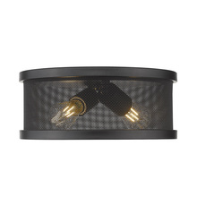 Golden 3168-FM11 BLK-BLK - 11" 2-Light Channing Flush Mount - Matte Black