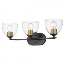 Golden 6958-BA3 BLK-BCB-CLR - 3 Light Bath Vanity