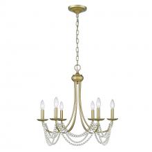 Golden 7646-6 GA - 6 Light Chandelier