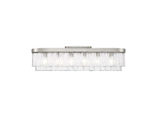 Golden 1768-FM42 PS-HWG - Ciara 6-Light Flush Mount in Peruvian Silver with Hammered Water Glass