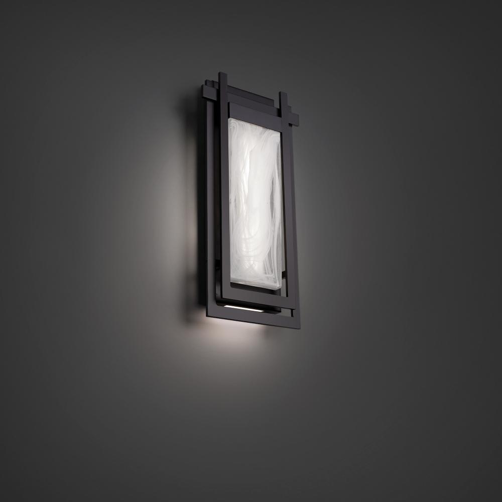 16" 3K-LED Haze Outdoor Wall Sconce - Black