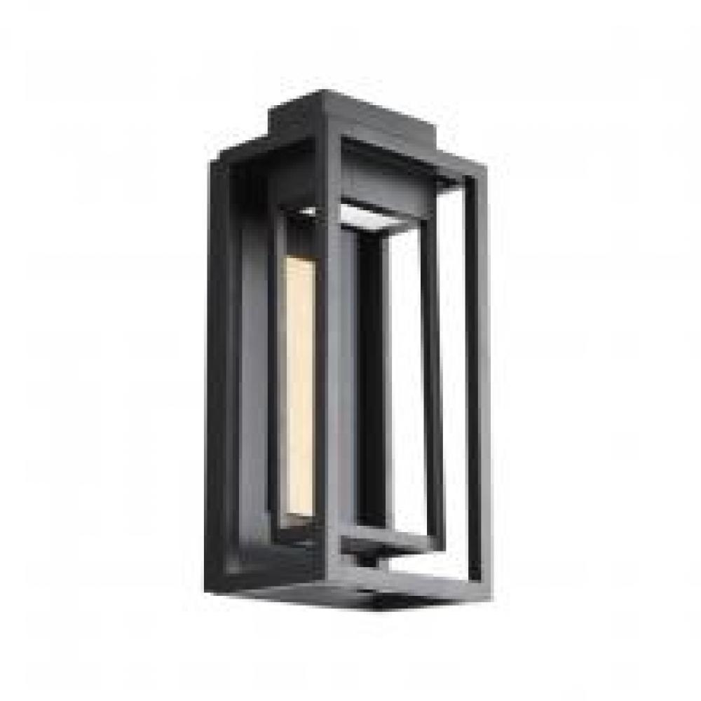 18" 3K-LED Dorne Exterior Wall - Black & Aged Brass