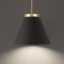 Modern Forms US Online PD-88324-BK/AB - 24" 3K-LED Bentley Pendant - Black Leather & Aged Brass