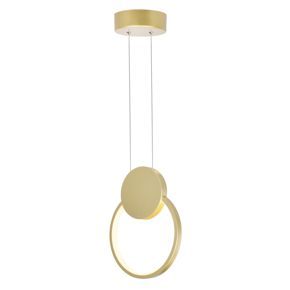 Pulley 8 in LED Satin Gold Mini Pendant