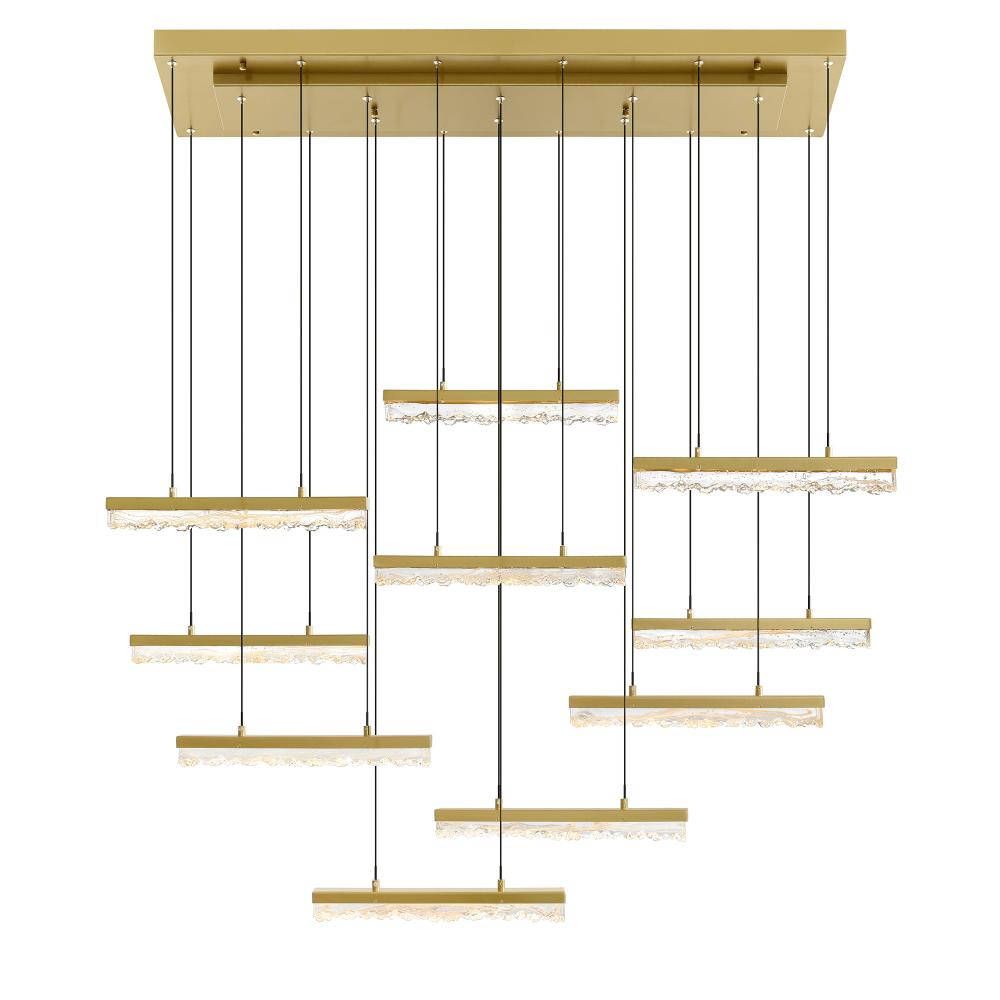 Stagger Integrated LED Brass Chandelier