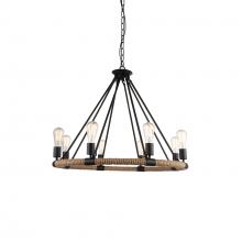 CWI Lighting 9671P33-8-101 - Ganges 8 Light Up Chandelier With Black Finish