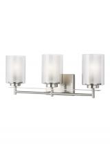 Generation Lighting 4437303-962 - Elmwood Park traditional 3-light indoor dimmable bath vanity wall sconce in brushed nickel silver fi